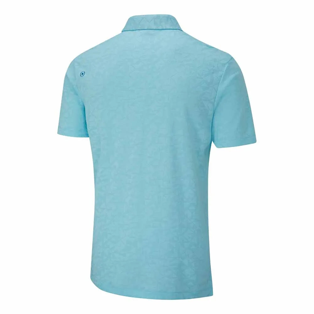 Geo Camo Men’s Polo Shirt - Crystal Blue