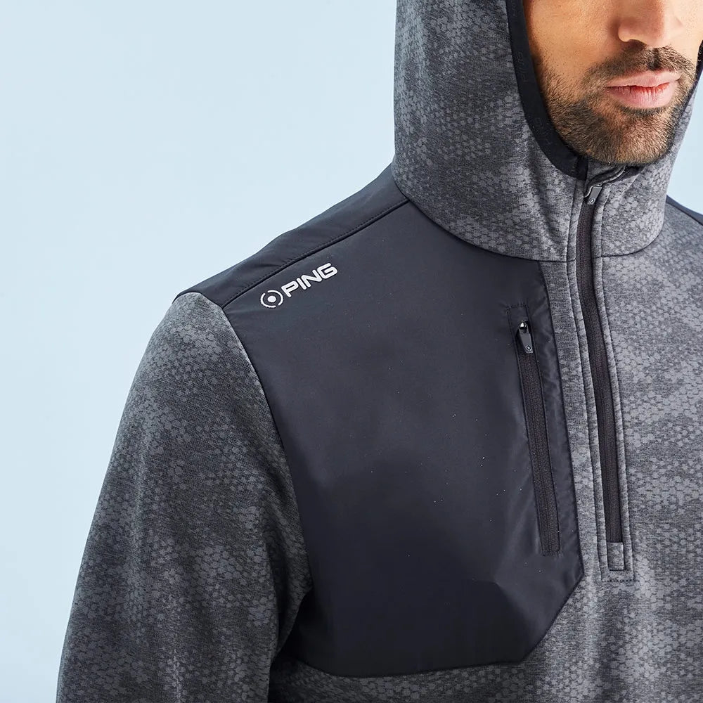 Nexa Men's Hooded Half Zip Fleece - Black