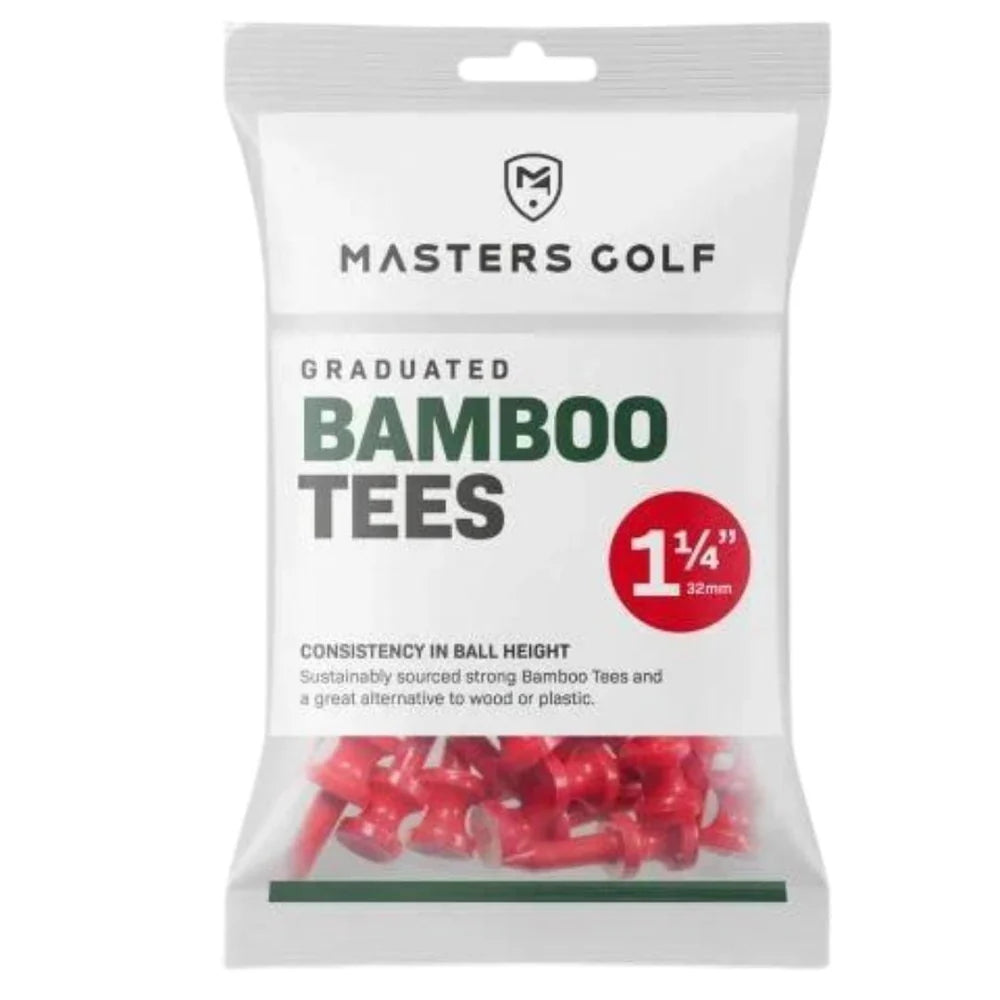 Masters Bamboo Graduated Golf Castle Tees Red