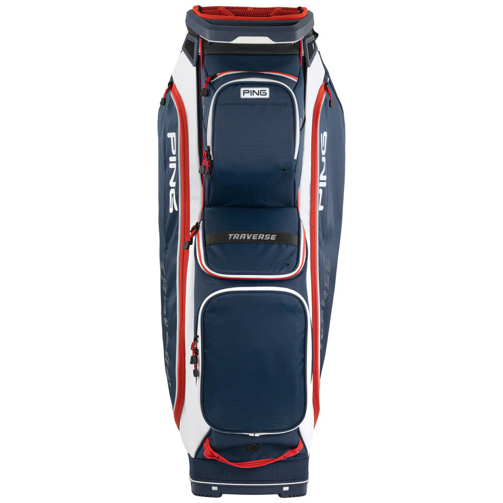 PING Traverse 25 Cart Bag - Navy/White/Red