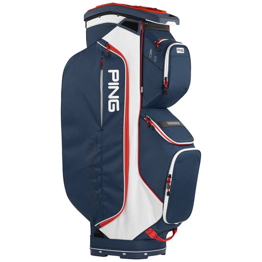 PING Traverse 25 Cart Bag - Navy/White/Red
