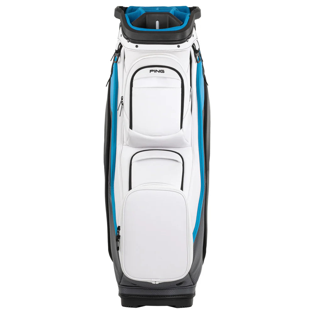 PING DLX 25 Cart Bag - White/Dark Grey/Blue