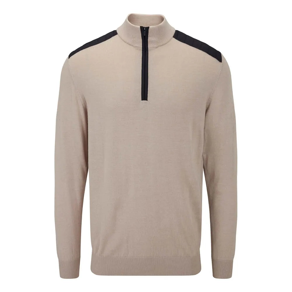 Cranford Men's Half Zip Sweater - Mushroom