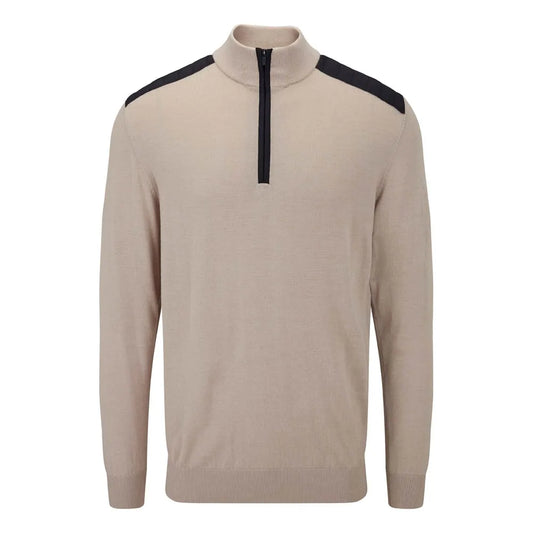 Cranford Men's Half Zip Sweater - Mushroom