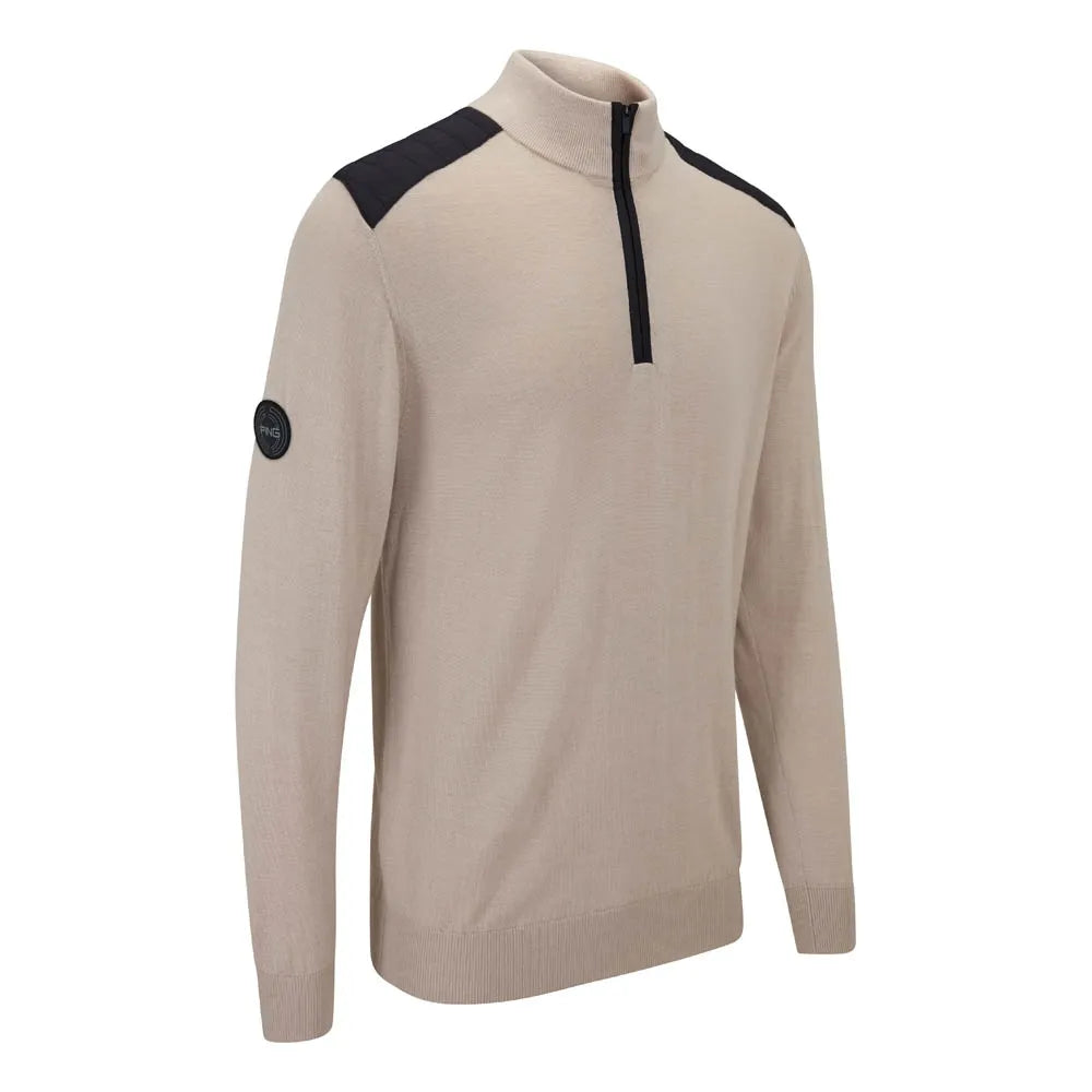 Cranford Men's Half Zip Sweater - Mushroom