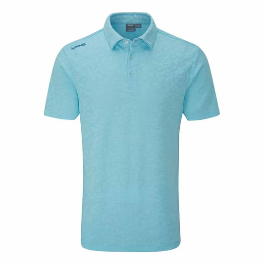 Geo Camo Men’s Polo Shirt - Crystal Blue