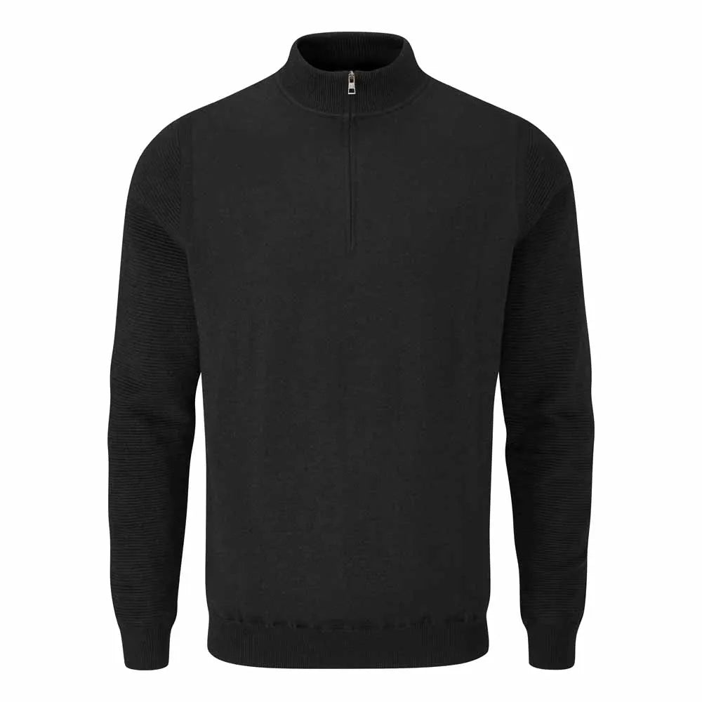 Croy Men's Lined Half Zip Sweater - Black