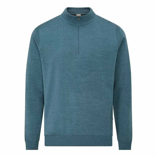 Croy Men's Lined Half Zip Sweater - Blue Fusion Marl