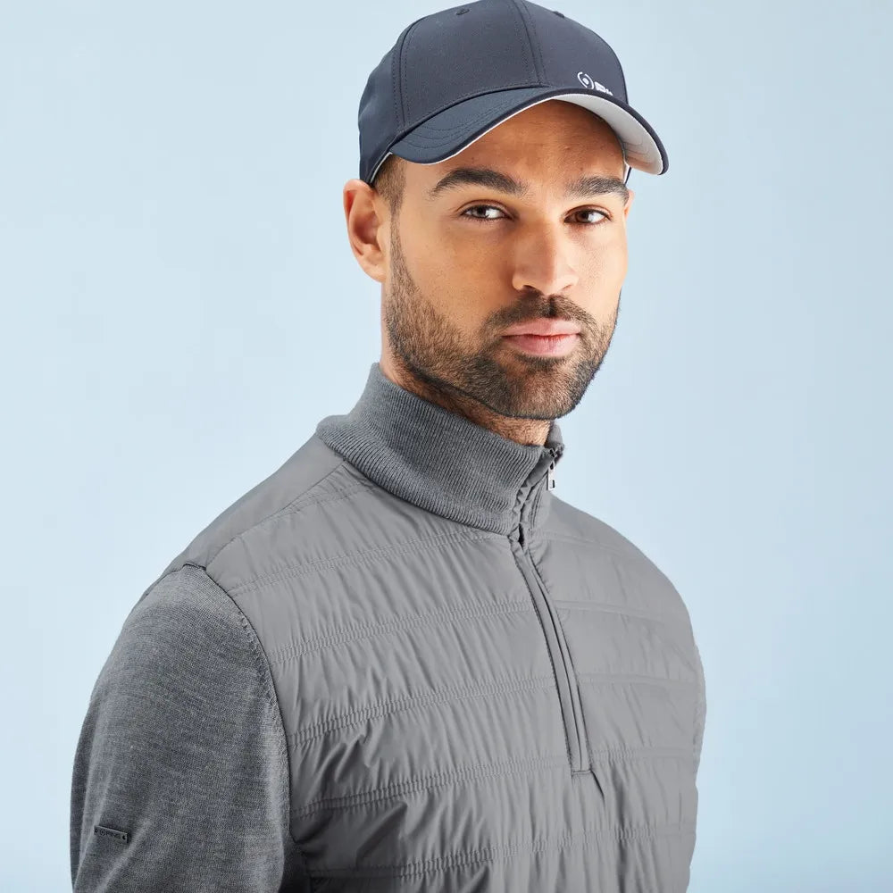 Connell Men's Hybrid Quarter Zip Sweater - French Grey Marl