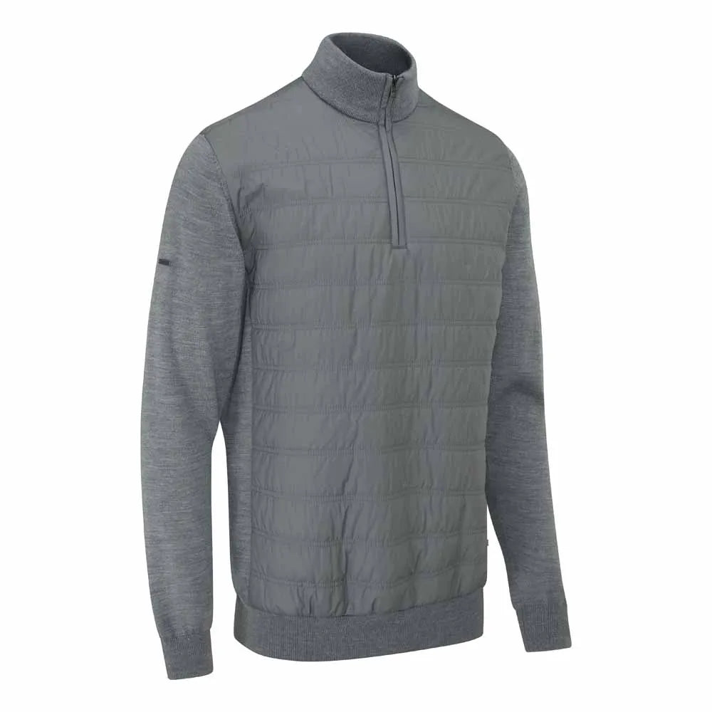 Connell Men's Hybrid Quarter Zip Sweater - French Grey Marl