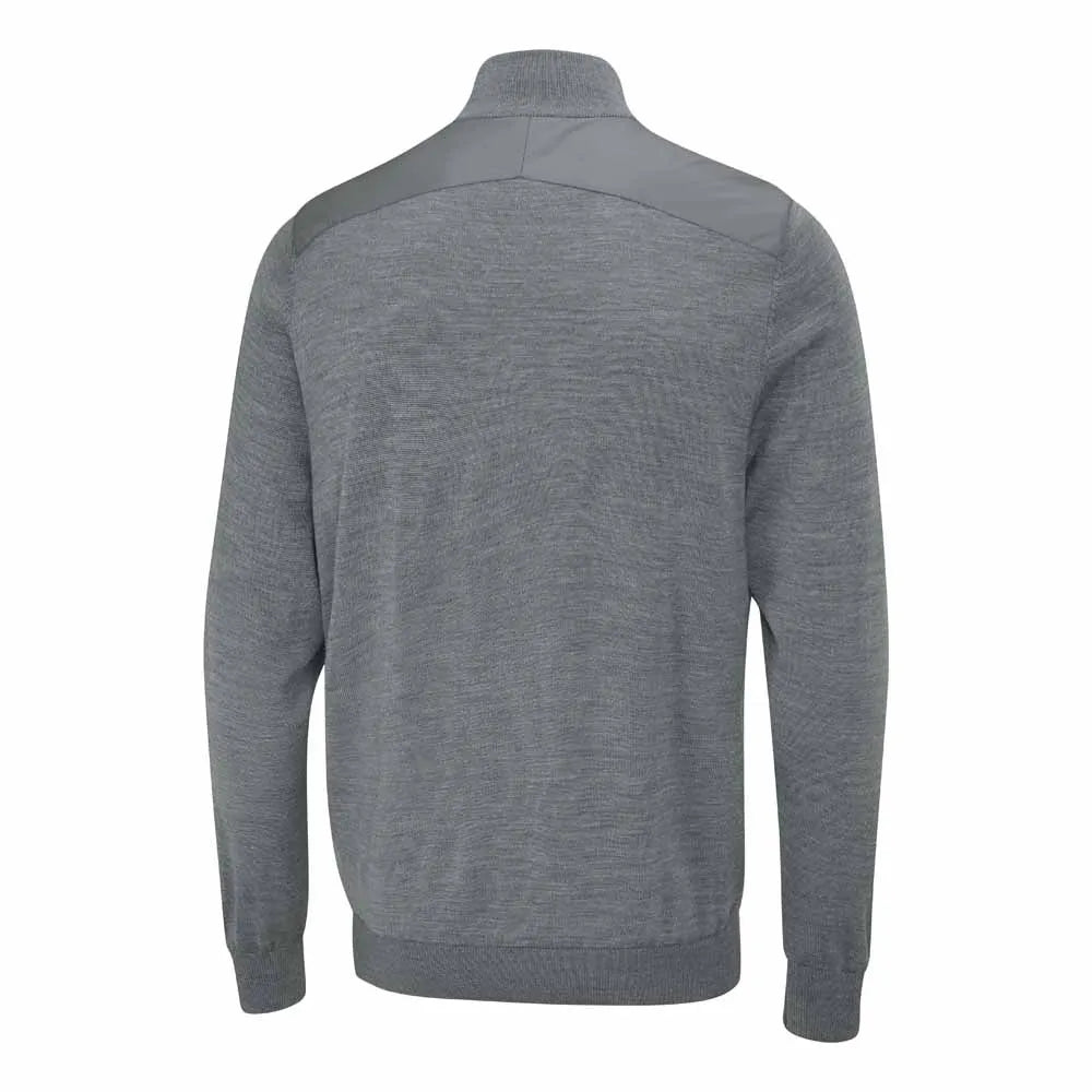 Connell Men's Hybrid Quarter Zip Sweater - French Grey Marl