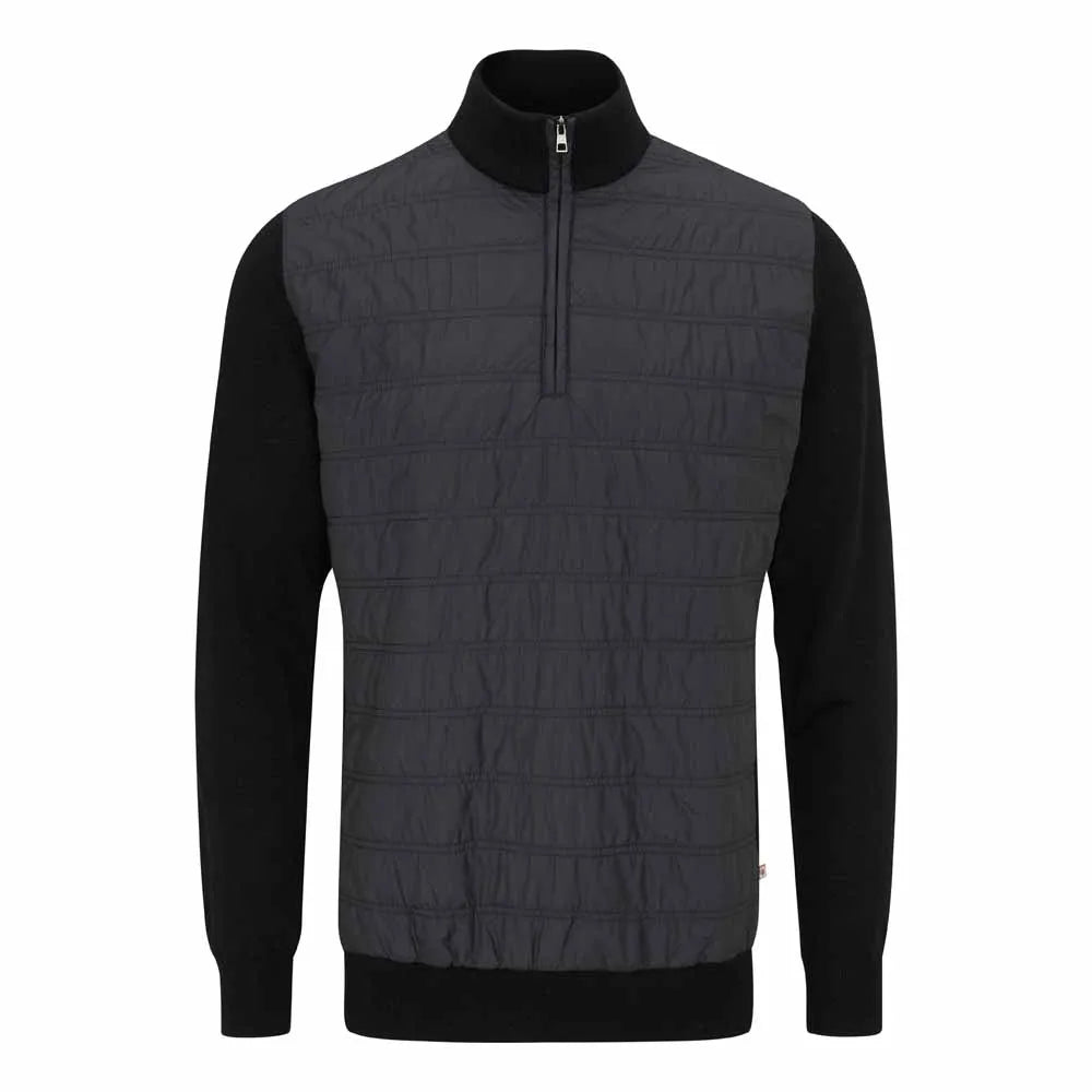 Connell Men's Hybrid Quarter Zip Sweater - Black