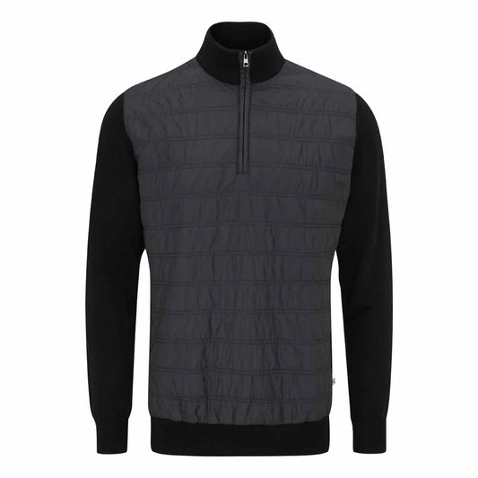 Connell Men's Hybrid Quarter Zip Sweater - Black