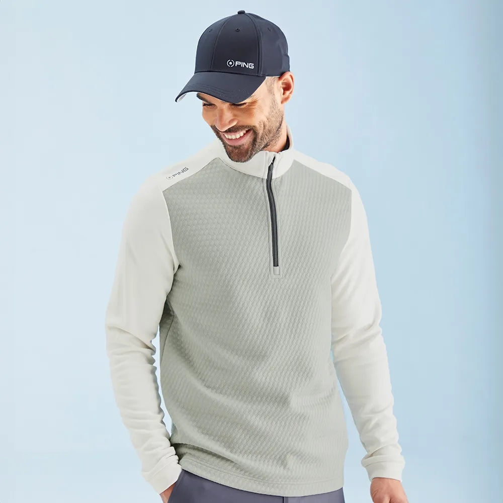 Nolan Men's Quarter Zip Fleece - Willow/Egret