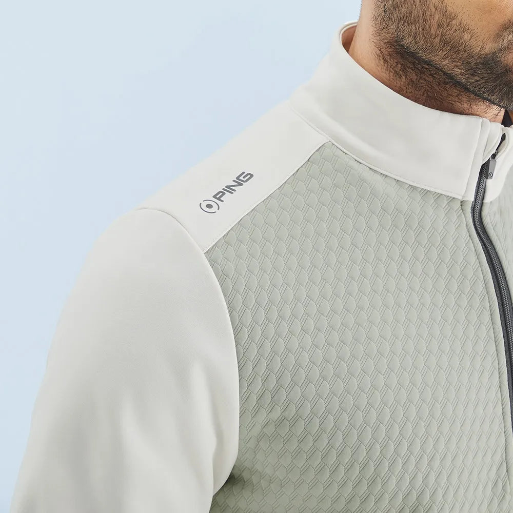 Nolan Men's Quarter Zip Fleece - Willow/Egret