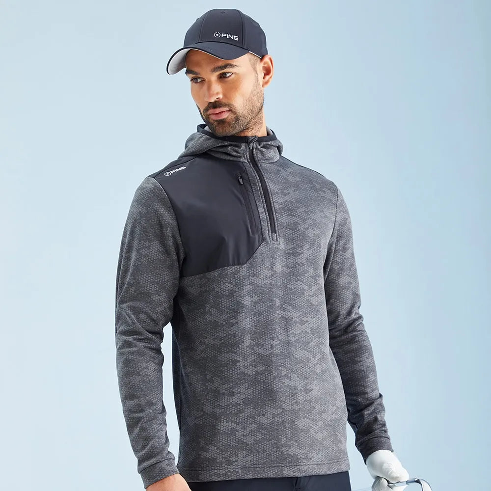 Nexa Men's Hooded Half Zip Fleece - Black