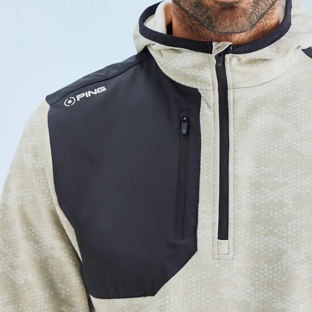 Nexa Men's Hooded Half Zip Fleece - Willow/Black