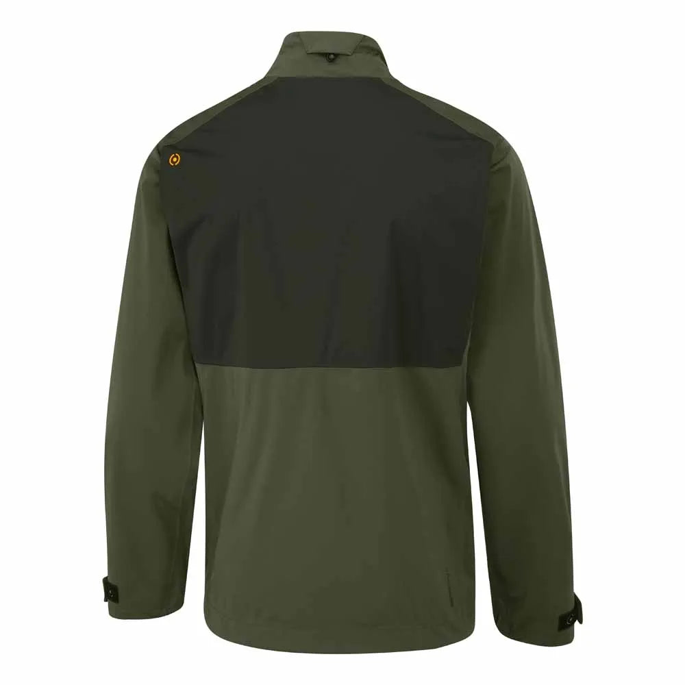 Impervious Men's Colour Block Waterproof Jacket - Dark Olive/Black