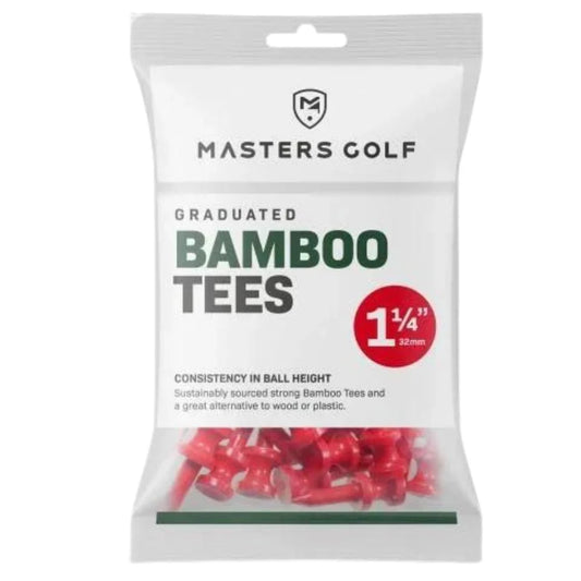 Masters Bamboo Graduated Golf Castle Tees Red