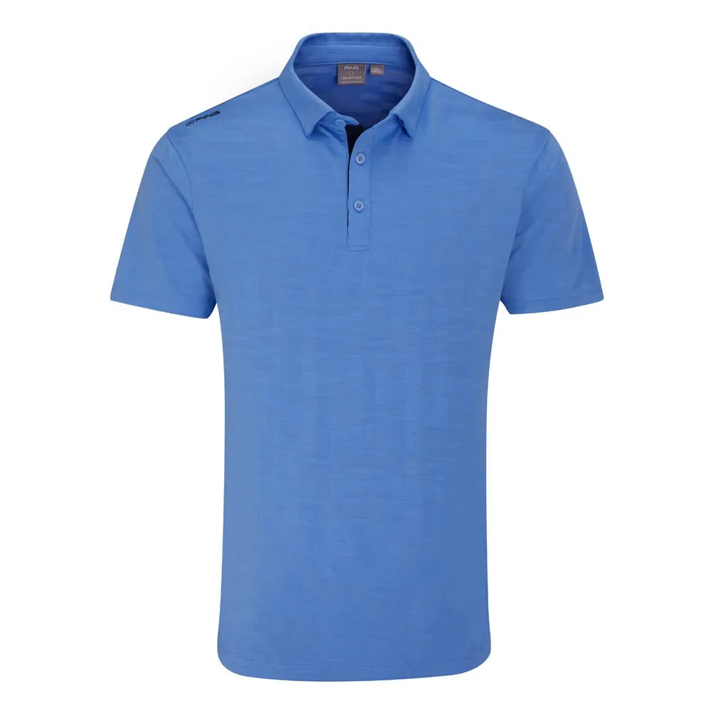 Kenan Men's Textured Polo Shirt - Cornflower Blue