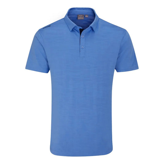 Kenan Men's Textured Polo Shirt - Cornflower Blue