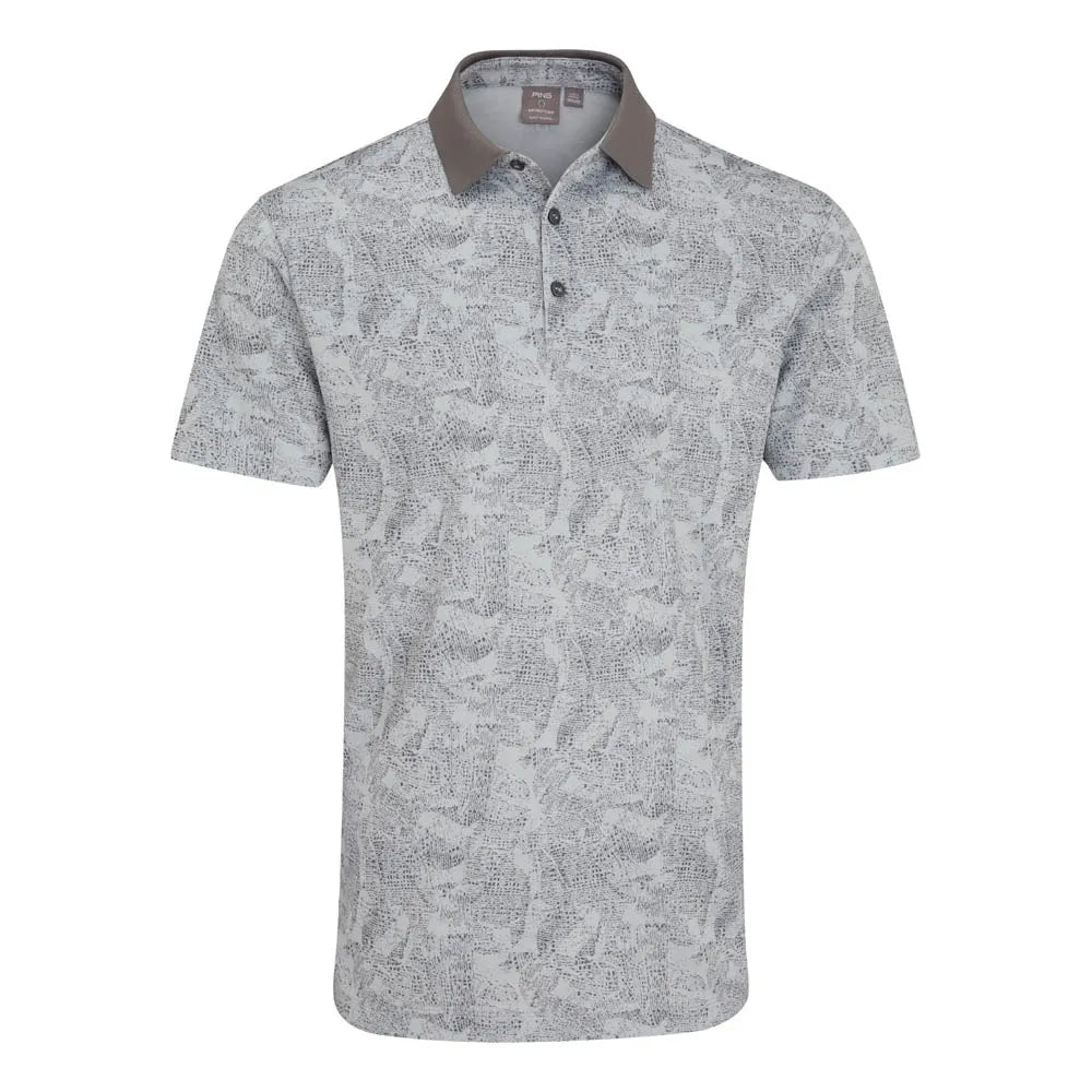 Jared Men's Printed Polo Shirt - Pearl Grey/Rock
