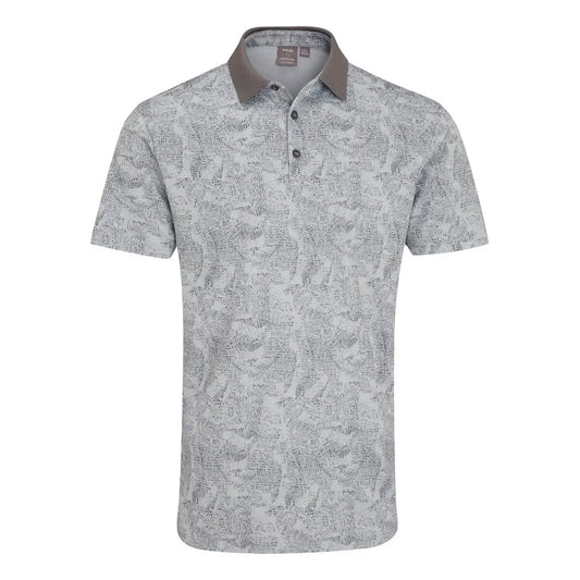 Jared Men's Printed Polo Shirt - Pearl Grey/Rock