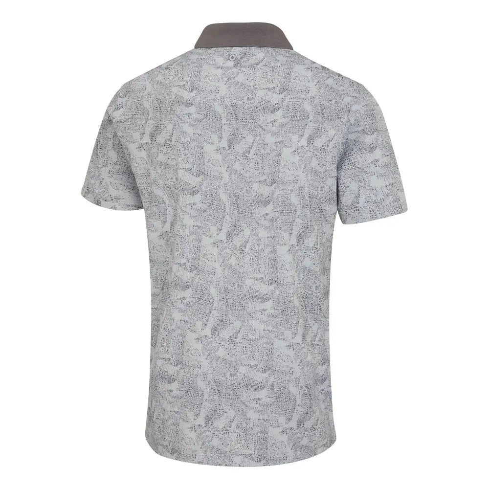 Jared Men's Printed Polo Shirt - Pearl Grey/Rock